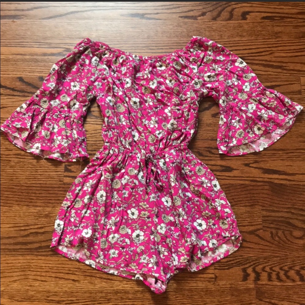 Off the shoulder bell sleeved romper